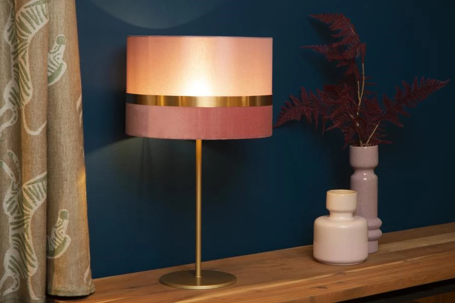 Lucide EXTRAVAGANZA TUSSE - Lampe de table - Ø 30 cm - 1xE14 - Rose - ambiance 1